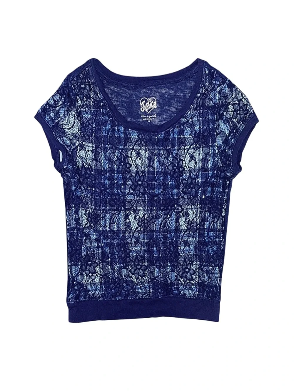 JUSTICE Girl's Blue Short Sleeve Top Size 10